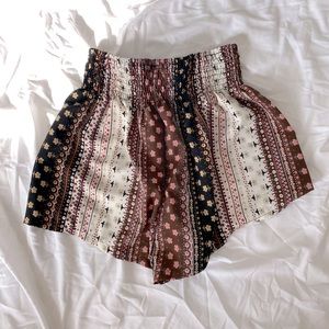 Flowy Cotton Patterned Shorts